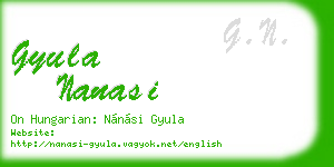 gyula nanasi business card