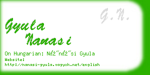 gyula nanasi business card